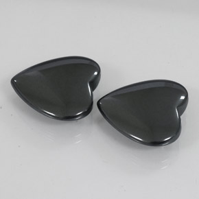 Gemas de Hematites Gris negro natural de 46.94 ct, Forma de corazón, Opaco