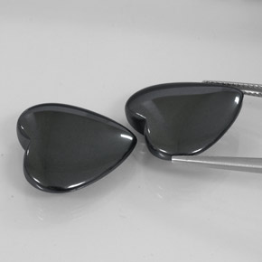 Gemas de Hematites Gris negro natural de 46.94 ct, Forma de corazón, Opaco