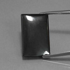 Hematita gris natural de 27,19 ct, baguette, opaco