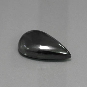 Hematites Gris negro natural de 43.28 ct, En forma de pera, Opaco