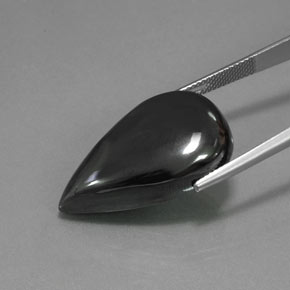 Hematites Gris negro natural de 43.28 ct, En forma de pera, Opaco