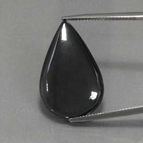 Hematita negro y gris natural de 28,96 ct, en forma de pera, opaco