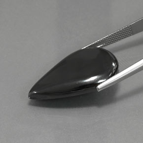 Hematita negro y gris natural de 28,96 ct, en forma de pera, opaco