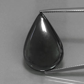 Hematita gris natural de 36,01 ct, en forma de pera, opaco
