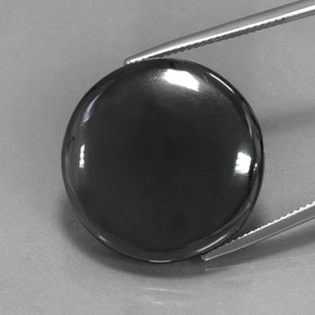 Hematita gris natural de 49,41 ct, corte redondo, opaco