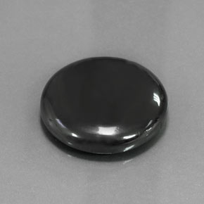 Hematita gris natural de 49,41 ct, corte redondo, opaco
