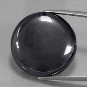 Hematites Gris negro natural de 43.76 ct, Corte Redondo, Opaco