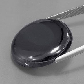 Hematites Gris negro natural de 43.76 ct, Corte Redondo, Opaco