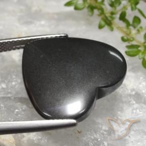 Hematites Gris oscuro natural de 23.48 ct, Corazón, Opaco