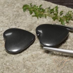 Gemas de Hematites Gris oscuro natural de 46.25 ct, Corazón, Opaco