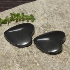 Gemas de Hematites Gris oscuro natural de 46.55 ct, Corazón, Opaco