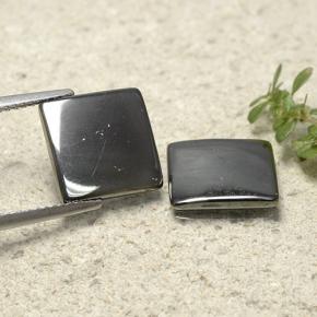 Gemas de hematita gris natural de 9,57 ct, cuadrado, opaco