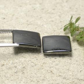 Gemas de hematita gris natural de 9,57 ct, cuadrado, opaco