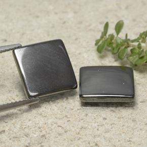 Gemas de hematita gris natural de 9,64 ct, cuadrado, opaco