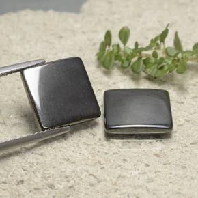 Gemas de Hematites Gris negro natural de 9.68 ct, Cuadrado, Opaco