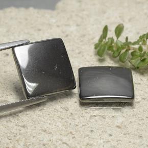 Gemas de hematita gris natural de 9,77 ct, cuadrado, opaco