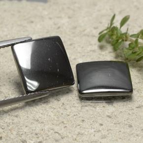 Gemas de Hematites Gris negro natural de 9.79 ct, Cuadrado, Opaco