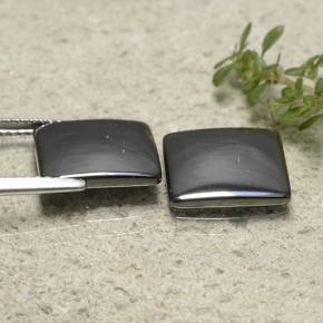 Gemas de Hematites Gris negro natural de 9.79 ct, Cuadrado, Opaco