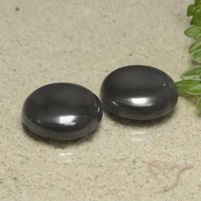 Gemas de Hematites Gris negro natural de 42.45 ct, Corte Redondo, Opaco