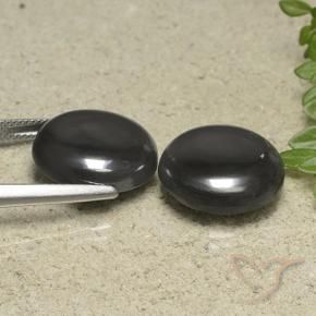 Gemas de Hematites Gris negro natural de 42.45 ct, Corte Redondo, Opaco