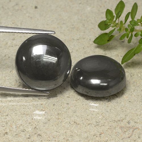 37.99ctw Natural Gris oscuro Hematites, Redondo, Opaco