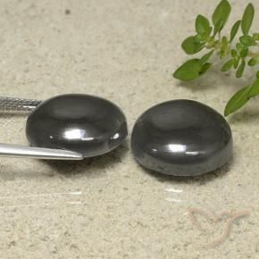 Gemas de Hematites Gris oscuro natural de 37.99 ct, Redondo, Opaco