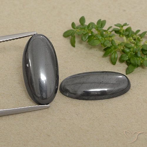 18.45ctw Natural Gris Hematites, Ovalada, Opaco