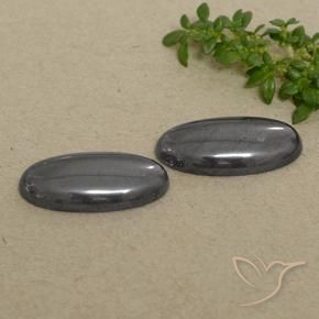 Gemas de Hematites Gris natural de 18.45 ct, Ovalada, Opaco