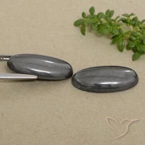 Gemas de Hematites Gris natural de 18.45 ct, Ovalada, Opaco