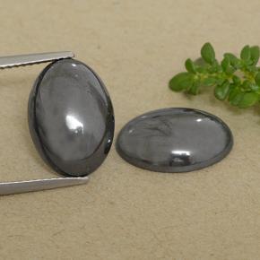 Gemas de hematita gris natural de 14,61 ct, corte óvalo, opaco