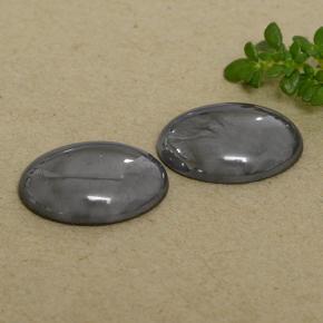 Gemas de hematita gris natural de 14,61 ct, corte óvalo, opaco