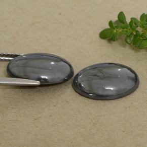 Gemas de hematita gris natural de 14,61 ct, corte óvalo, opaco