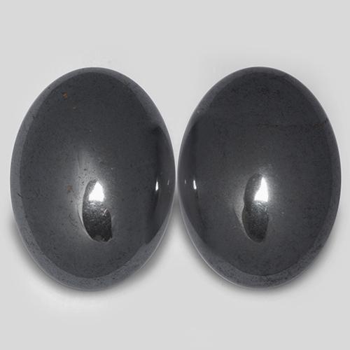 Gemas de Hematites Gris oscuro natural de 14.54 ct, Corte Óvalo, Opaco