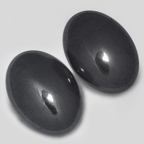 Gemas de Hematites Gris oscuro natural de 14.54 ct, Corte Óvalo, Opaco