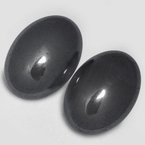 Gemas de Hematites Gris oscuro natural de 14.54 ct, Corte Óvalo, Opaco