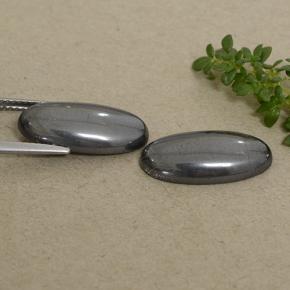 Gemas de Hematites Gris oscuro natural de 18.46 ct, Corte Óvalo, Opaco