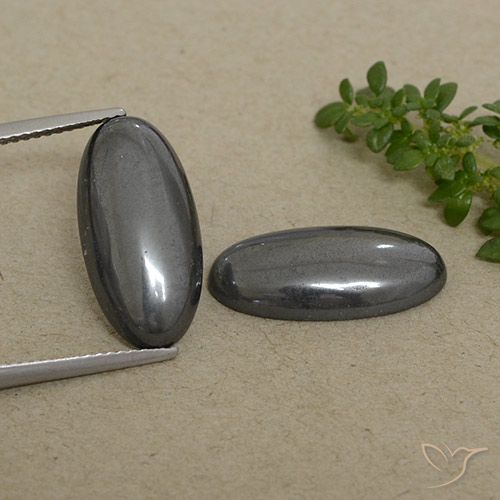 18.06ctw Natural Gris negro Hematites, Ovalada, Opaco