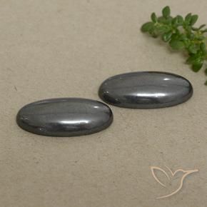 Gemas de Hematites Gris negro natural de 18.06 ct, Ovalada, Opaco