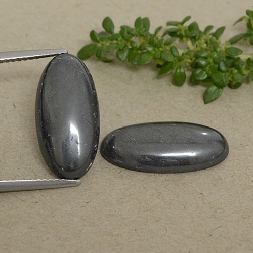 Gemas de Hematites Gris negro natural de 18.02 ct, Corte Óvalo, Opaco