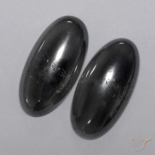 Gemas de Hematites Gris negro natural de 18.04 ct, Ovalada, Opaco