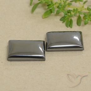 Gemas de Hematites Gris medio natural de 36.54 ct, Corte Baguette, Opaco