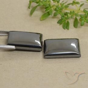 Gemas de Hematites Gris medio natural de 36.54 ct, Corte Baguette, Opaco