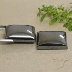 Gemas de Hematites Verde medio natural de 57.73 ct, Corte Baguette, Opaco