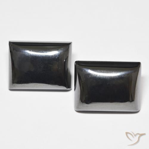 48.47ctw Natural Gris negro Hematites, Corte Baguette, Opaco