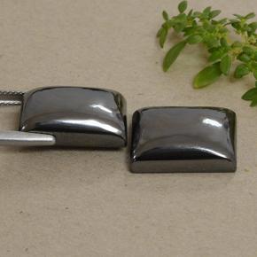 Gemas de hematita gris natural de 48,80 ct, baguette, opaco