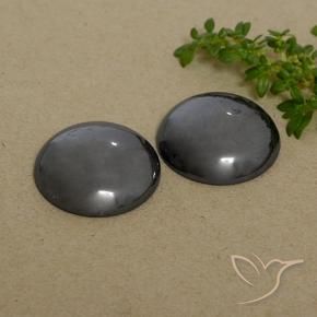 Gemas de Hematites Gris oscuro natural de 48.88 ct, Redondo, Opaco