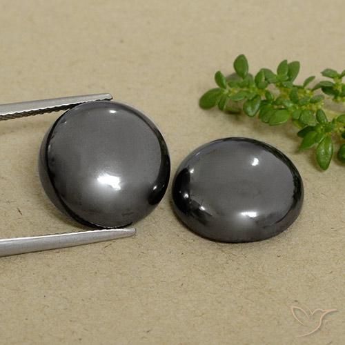 Gemas de Hematites Verde medio natural de 30.80 ct, Corte Redondo, Opaco