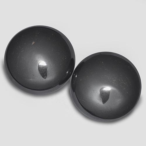 Gemas de Hematites Gris negro natural de 64.57 ct, Corte Redondo, Opaco