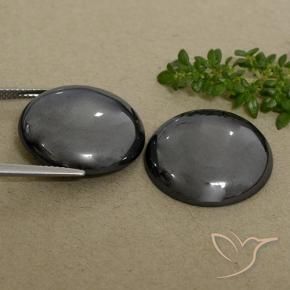 Gemas de Hematites Gris negro natural de 66.33 ct, Redondo, Opaco