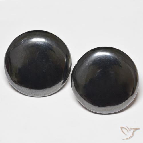 83.94ctw Natural Gris oscuro Hematites, Redondo, Opaco